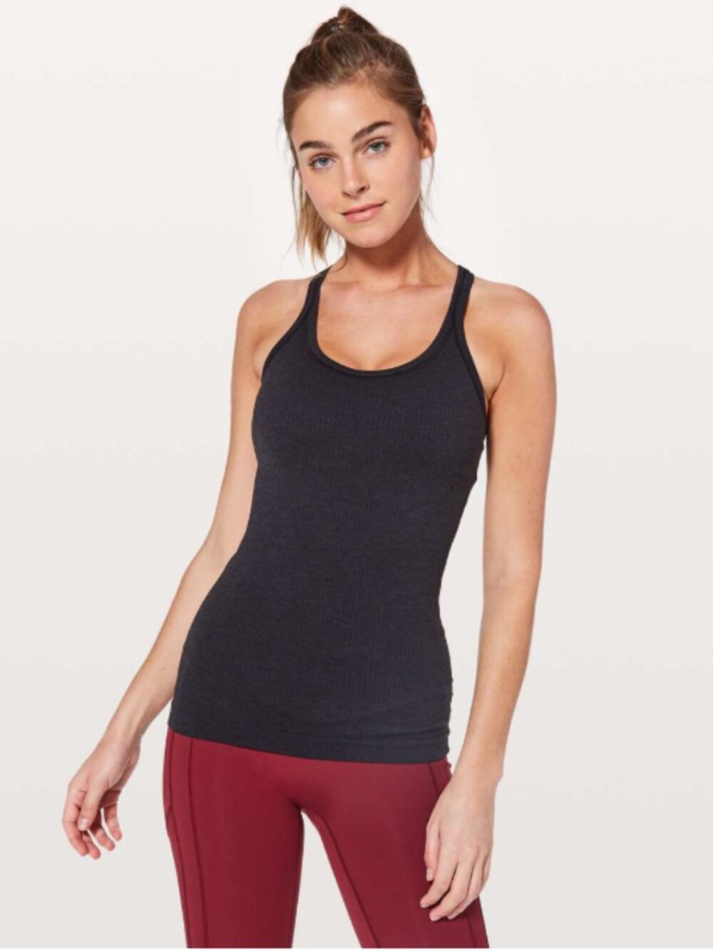 Lululemon Ebb to Street Tank Black Size 8 Light Support B/C Cup built in bra